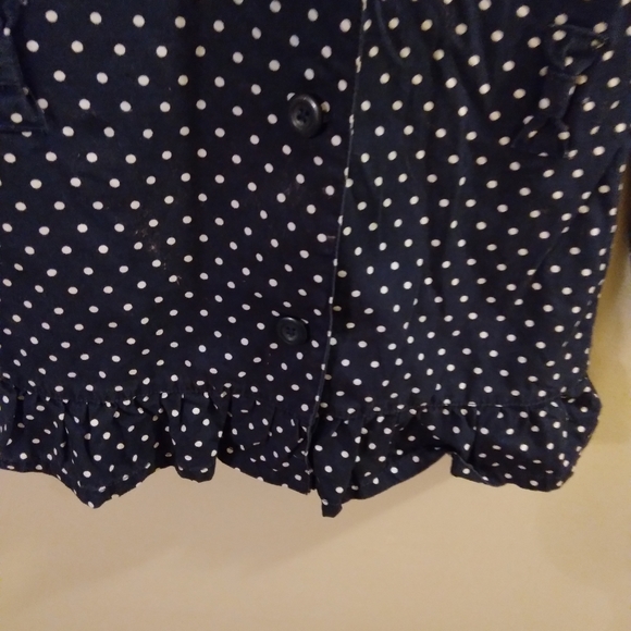 🔴3/$10🔴 Crazy 8 girls sz 7-8 Navy polka-dot jacket - Picture 2 of 9